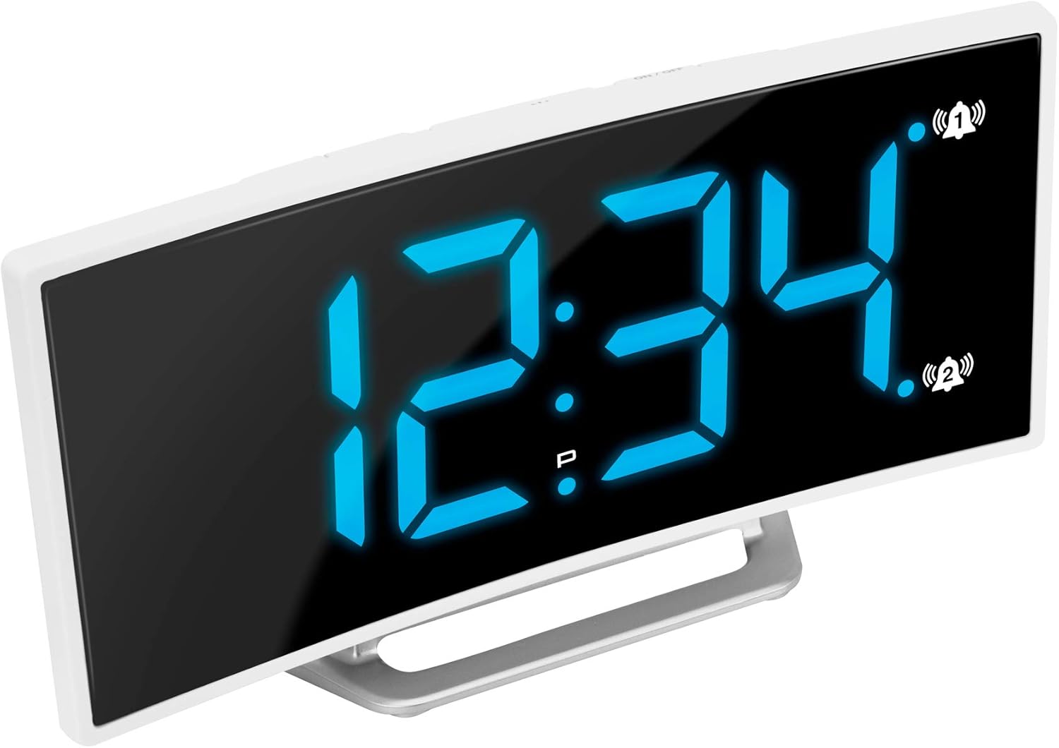 MARATHON USB Charging Alarm Clock with Dimmable Screen, 2 Alarms ...