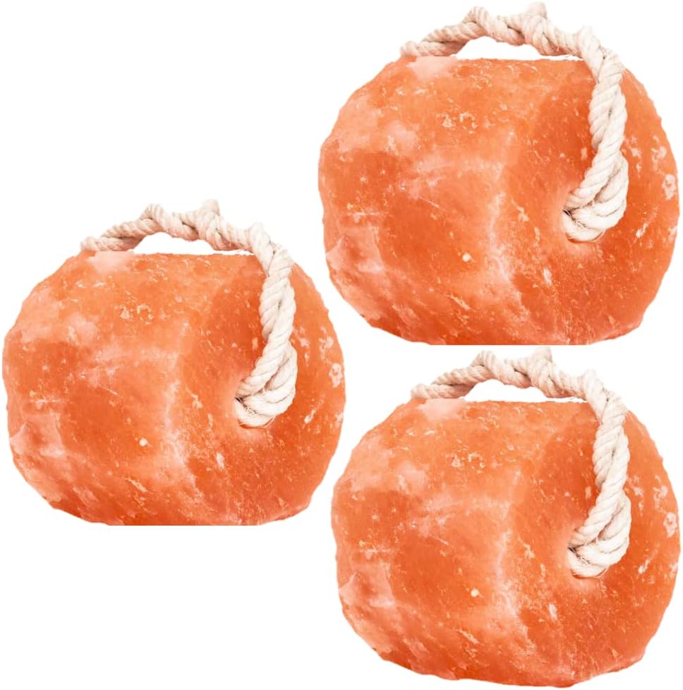 Glowyn Pink Himalayan Salt Lick - Round Block on Rope - 6 lbs. 3 Pack ...